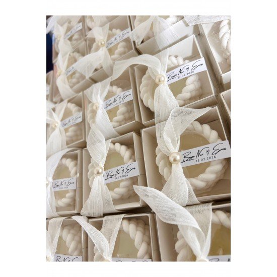 Düğün Söz Nikah Nişan Bebek Doğum Günü Hediyelik Etiketli Burgu Model Mum 10 Adet