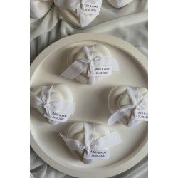 Kişiye Özel Kurdaleli Kalp Taş Tozu Mum – Parafin İçerikli – Söz, Nişan, Nikah Hediyelik (20 Adet)