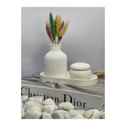 Dekoratif Vazo & Mumluk Tepsi Seti