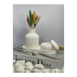 Dekoratif Vazo & Mumluk Tepsi Seti