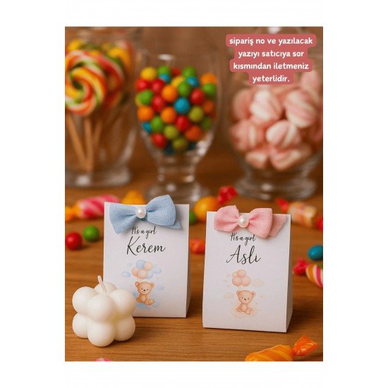10'lu Ayıcıklı Bubble Mum - Pinterest Hoşgeldin Bebek Hediyesi - Mevlit Hediye - Kına