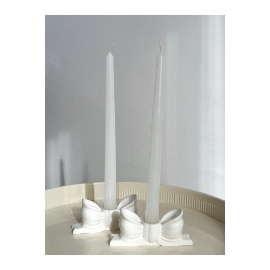 2’li Kelebek Şamdanlık – Dekoratif Beyaz Mumluk Seti | Modern & Şık Tasarım