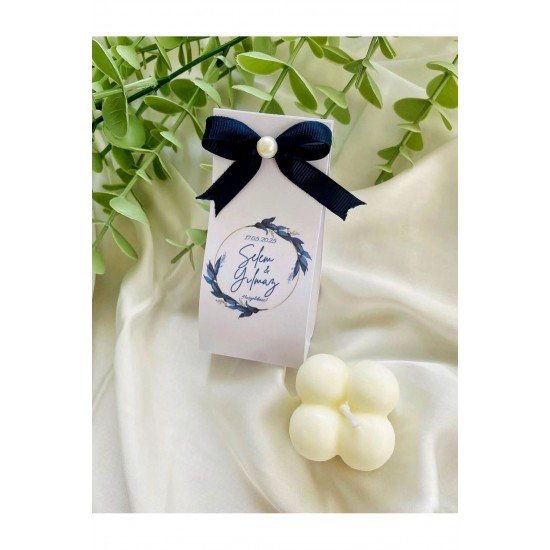 25 adet beyaz renkte bubble mum söz nişan nikah hediyelik