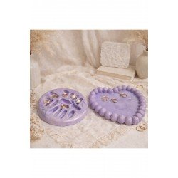 Aesthetic Mor Takı Tabağı 2’li Set – Dekoratif Minimal Takı Düzenleyici