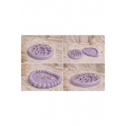 Aesthetic Mor Takı Tabağı 2’li Set – Dekoratif Minimal Takı Düzenleyici