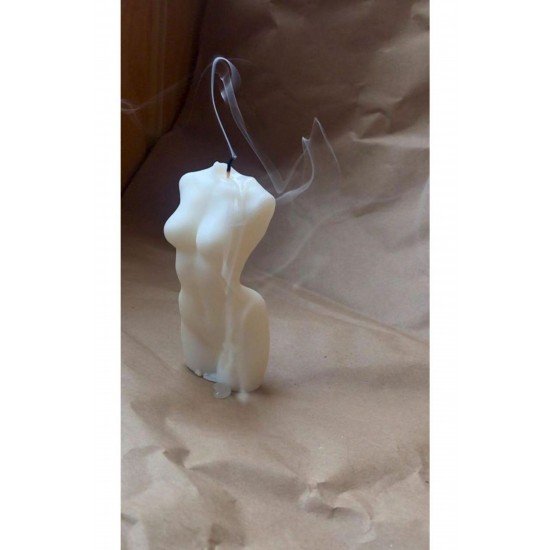 Beyaz Kokulu Venüs Kadın Dekoratif Vücut Mum -12 Cm