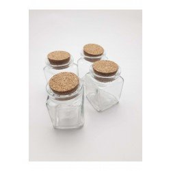 Cam Şişe Kare Modeli Mantar Tıpalı 10 Adet – Söz Hediyelik – Söz Hediyelik