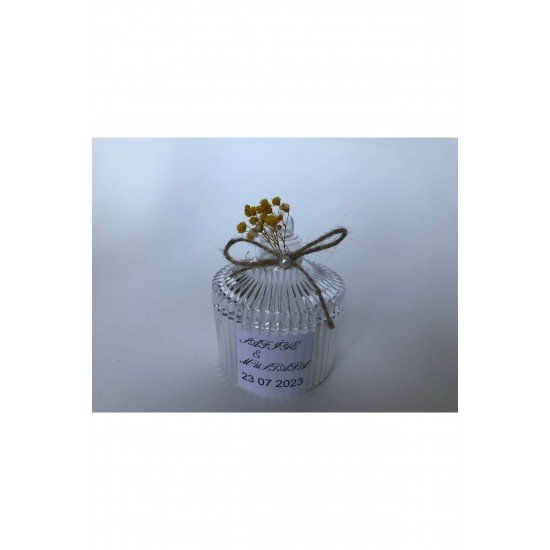 25’li Mika Şekerlik Nikah Şekeri Düğün Hediyeliği Kına Söz Vs. Sarı Şoklanmış Cipsolu Badem Şekeri