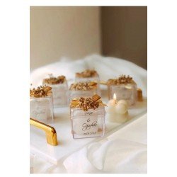 Düğün/nişan/söz/sünnnet/kına Hediyelikleri / Özel Düğün Lüks Mini Çiçekli Bubble Mum - 10 Adet