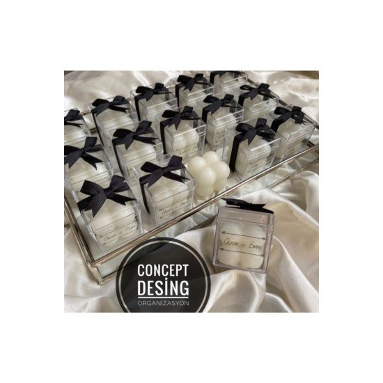 Concept Desing Tasarım Nişan Kına Nikah Düğün Sünnet Hediyelik Dağıtmalık Bubble Mum 25 Adet