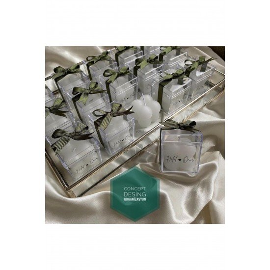 Concept Desing Tasarım Nişan Kına Nikah Düğün Sünnet Hediyelik Dağıtmalık Bubble Mum 25 Adet