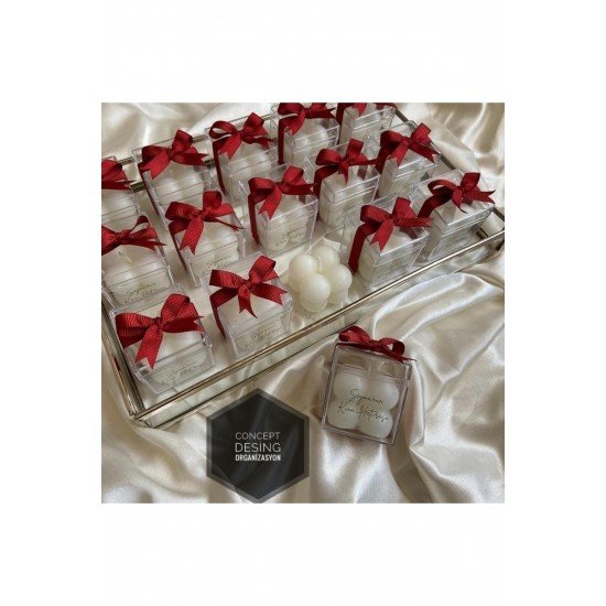 Concept Desing Tasarım Nişan Kına Nikah Düğün Sünnet Hediyelik Dağıtmalık Bubble Mum 25 Adet