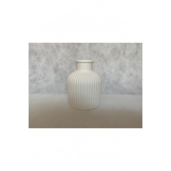 Krem Renk Özel Tasarım Kokulu Mum ve Vazo Üçlü Aksesuar Seti